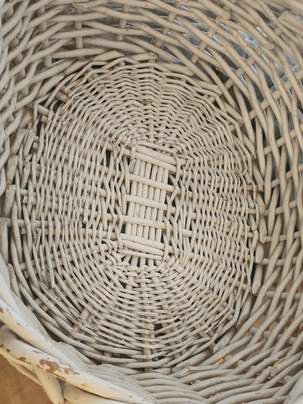 Woven Rattan Basket Handled Basket - Painted White 24 X 26 X 23H